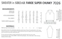 Knitting Pattern - Sirdar 7026 - Faroe Super Chunky - Sweater